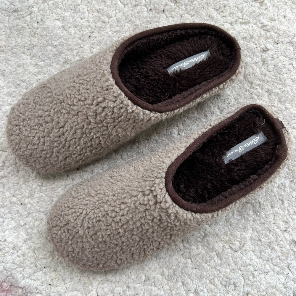 Eddie Bauer Men's Casey Tan Brown Faux Sherpa Slip On Slippers Size XL (12-13) - Picture 8 of 8